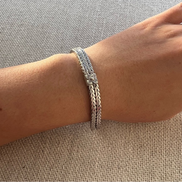 Sterling Silver Squared Double Rope Bracelet - Picture 1 of 8